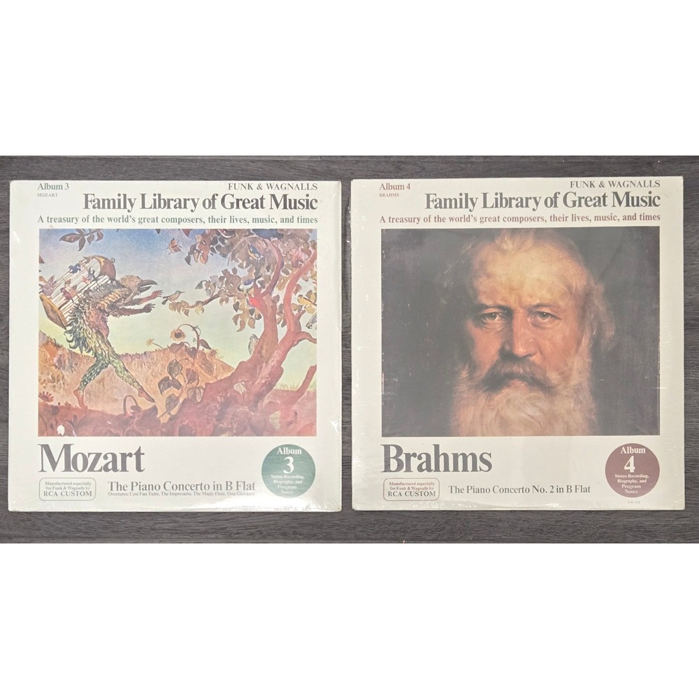 Sealed Funk & Wagnalls Vinyl Lot: Mozart Album‎ 3 & Brahms Album 4 - RCA Custom